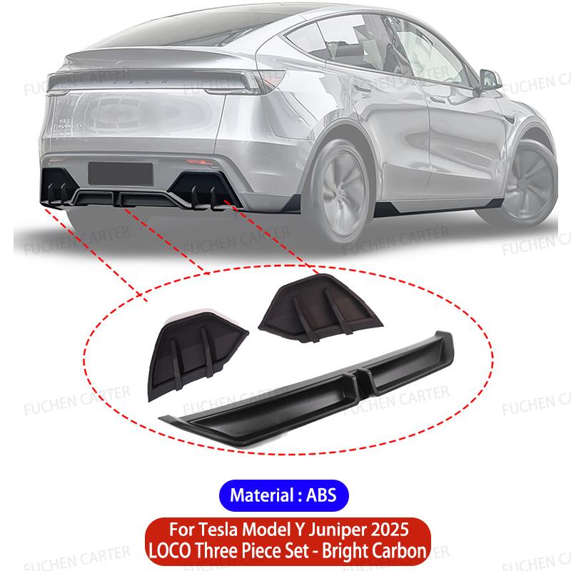 For Tesla Model Y Juniper 2025 Rear Bumper Side Corner Diffuser Lip Splitters Lower Corner Spoiler Aprons Wrap Angle Accessories
