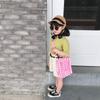 Trendy Children's Shoulder Bag Versatile Plaid Canvas Crossbody Bag For Kids