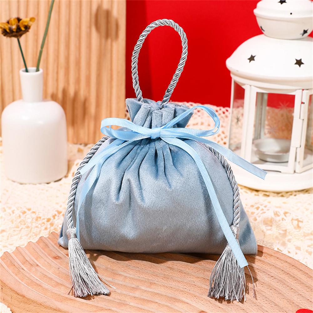 Velvet Candy Box Gift Bag Velvet Cloth Drawstring Tassel Bag Wedding Party Candy Pouches Wedding Party Fashion Drawstring Pocket