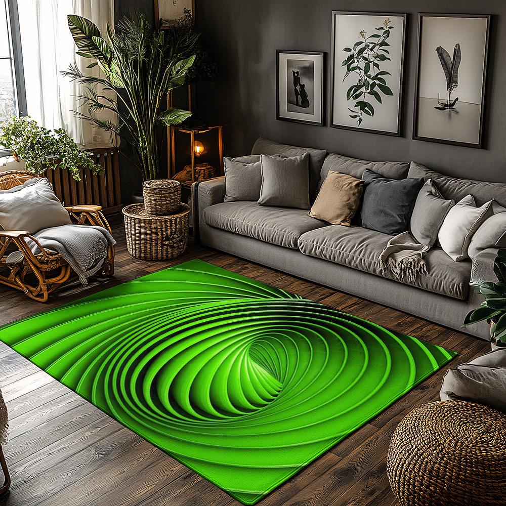 

Tuniu Vibrant 3D Spiral Geometric Rug, Modern Eye-Catching Living Room Carpet, Non-Slip Floor Mat 50x80cm