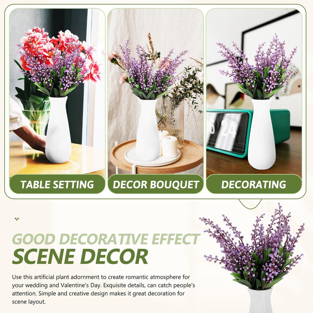 3Pcs Fake Plant Set Delicate Imitation Plastic Plants Romantic Wedding Party Decoration DIY Vase Arranging Material Simulated