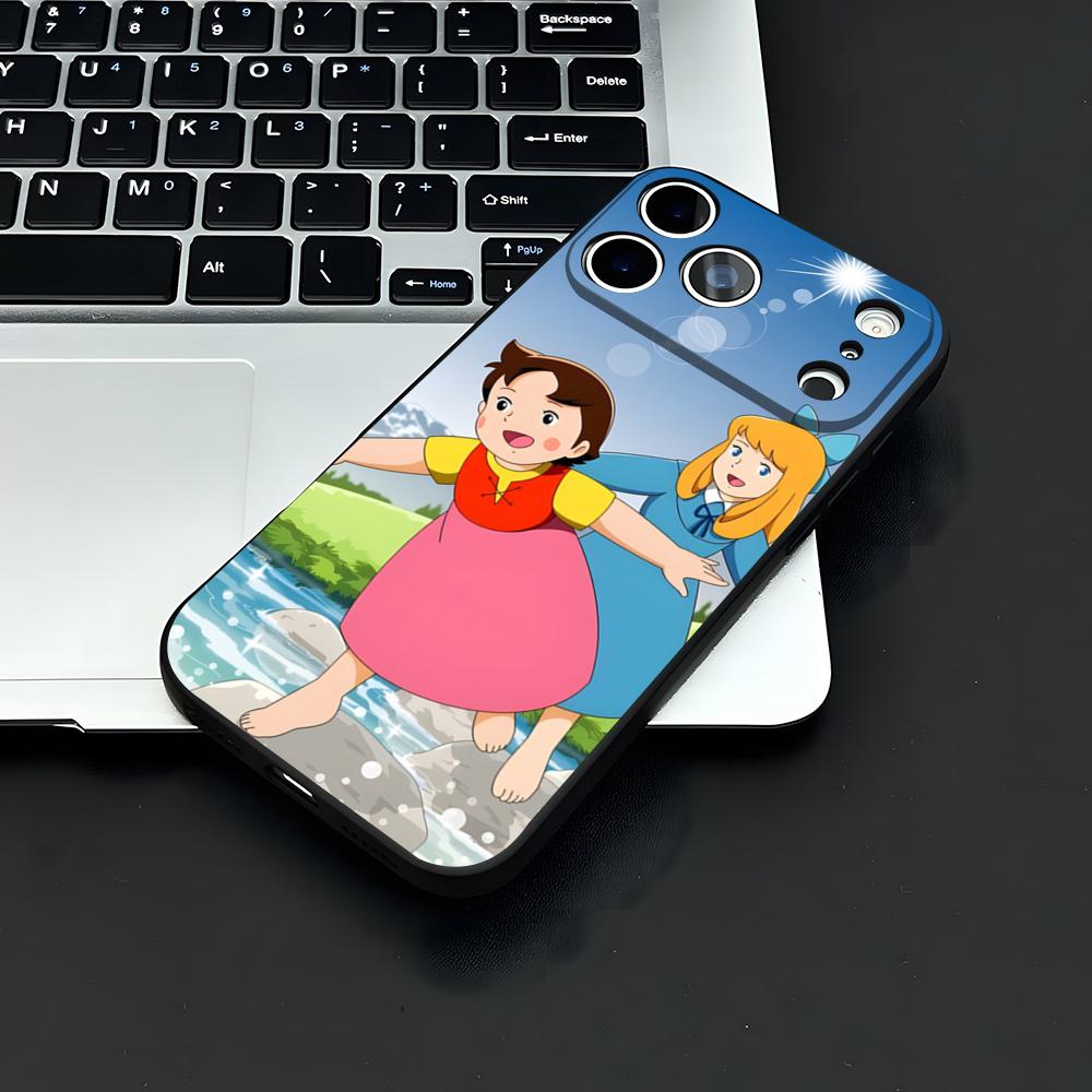 Heidi Cartoon Phone Case For IPhone 17 Air 16 E Pro Max 15 14 13 Mini 12 Pro 11 Max Plus Black Soft Shell