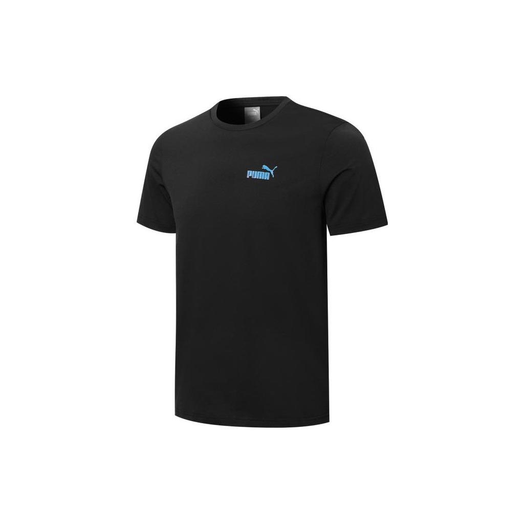 PUMA T Shirts Unisex Black Crew Neck Moderate Straight Fit 671961-01