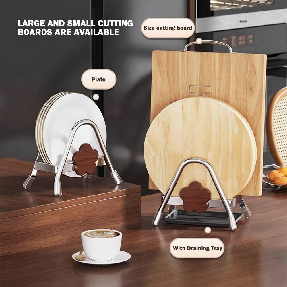 Nützlicher Edelstahl-Schneidebrett-Halter Stabiles verdicktes Schneidebrett-Gestell Rostfreier platzsparender Topfdeckel-Ständer für die Küche