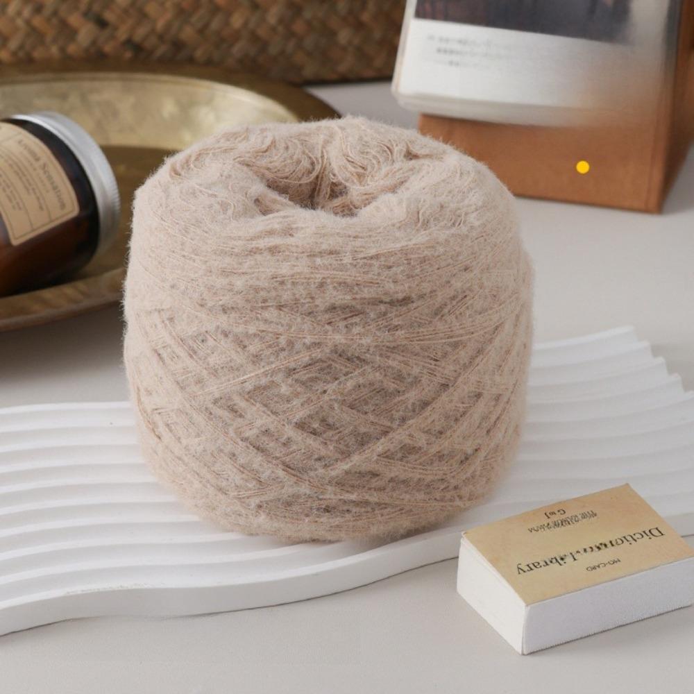100g Neues flauschiges Mohairgarn Einfarbig Weiches Baumwollgarnknäuel Warm Mitteldick Strickschalgarn Strickpullover