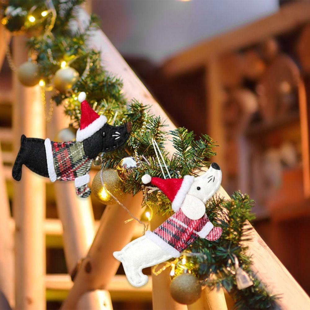 Small Dressed Dachshund Dog Pendant Non-woven Christmas Dachshund Dog Pendant DIY   Home