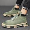 British Style Casual Shoes Men's Autumn and Winter New Outdoor Fashion Shoes Anti Slip Waterproof  Wear-resistant High Top Boots