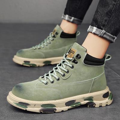 Scarpe Casual Stile Britannico da Uomo Autunno e Inverno Nuove Scarpe Fashion da Esterno Antiscivolo Impermeabili Resistenti all'Usura Stivali Alti