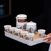 Suet jade travel kung fu tea set camping with tea tray portable storage bag business gift