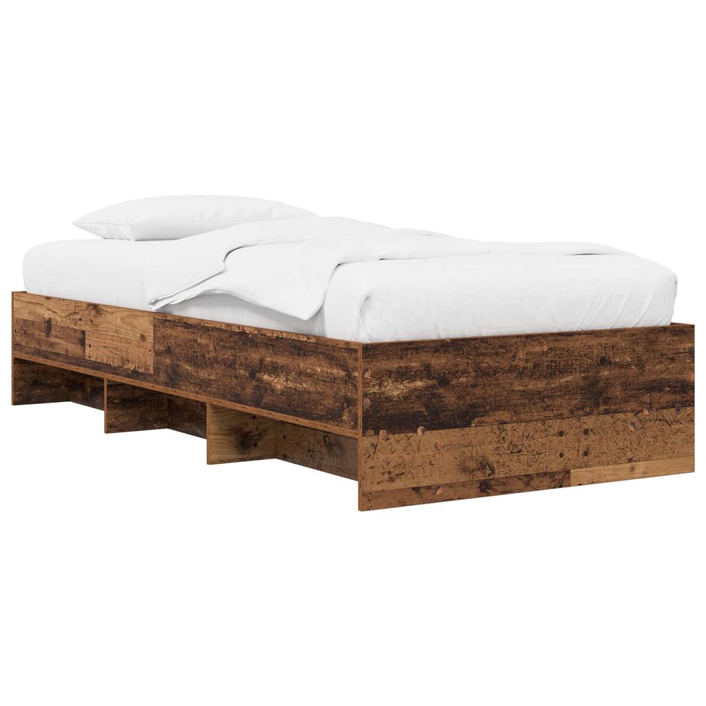 Bed Frame with Shelf Reclaimed Wood 80 x 200 cm Engineered Wood