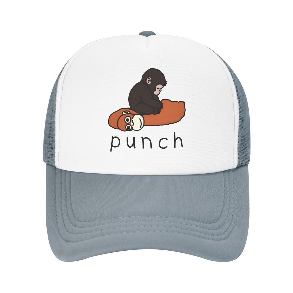 Punch Monkey Süße Mesh-Baseballkappe für Erwachsene HipHop-Sonnenhüte Dad Hat Verstellbare Snapback-Kappen Trucker-Kappe Sommer-Trucker-Kappe
