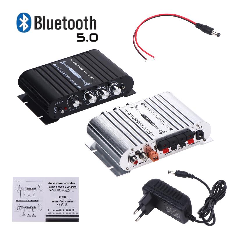 1 Set Hifi 2.1 Kanal Leistungsverstärker Stereo Bass Sound Auto St-838 Heimkino Verstärker Medienplayer Subwoofer Verstärker