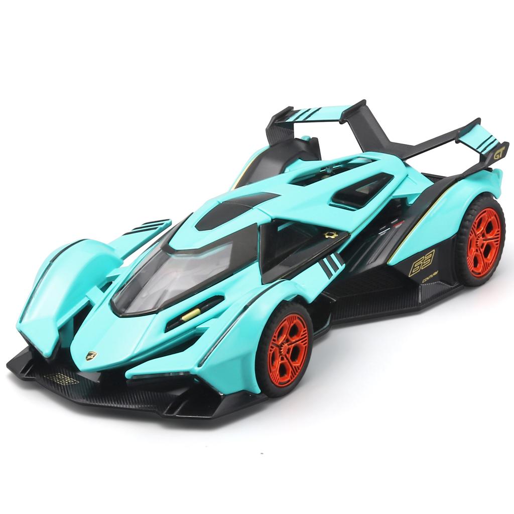 1/32 Scale Lambo V12 Concept Car Alloy Toy Model with Sound, Light & Spring-Back Action - Ideal Gift for Car Lovers & Kids Alike