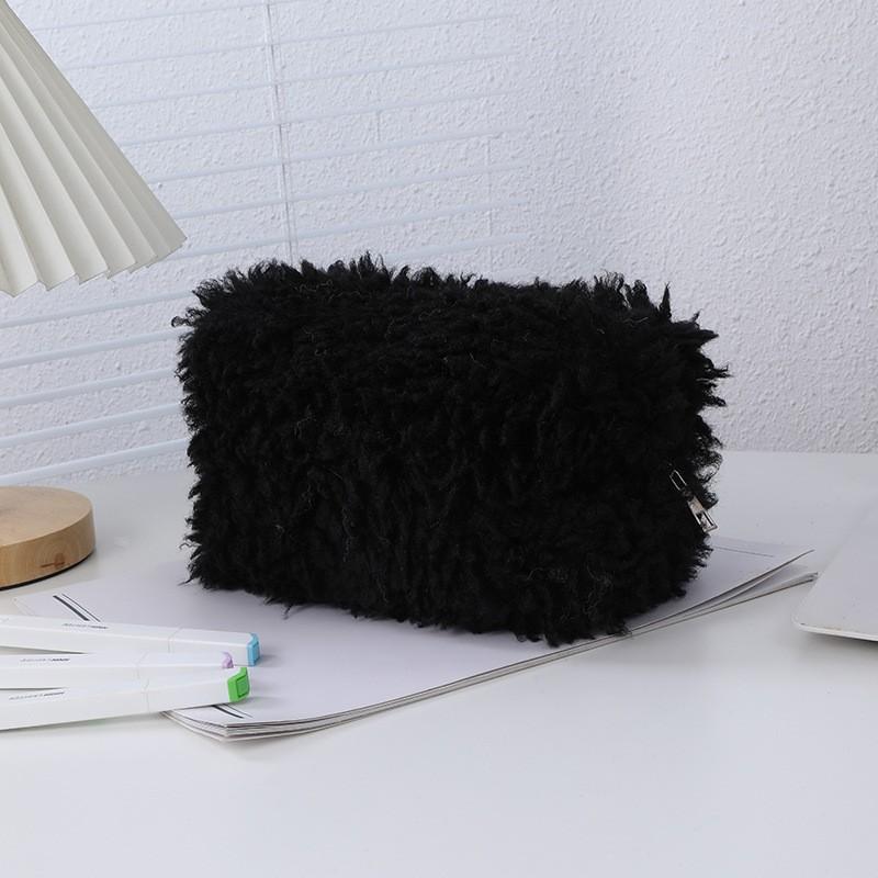New Korean Style Cute Large Capacity Cosmetic Bag Portable Plush Storage Bag Instagram Style Skin Care Products Washes Storage Bag