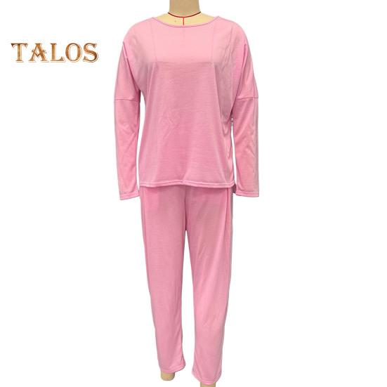 2 Teile/satz Herbst Frühling Frauen Top Hosen Set Lange Ärmel O Neck T-shirt Elastische Taille Hose mit Seite Taschen OL Pendeln Sport Hosenanzug Outfit