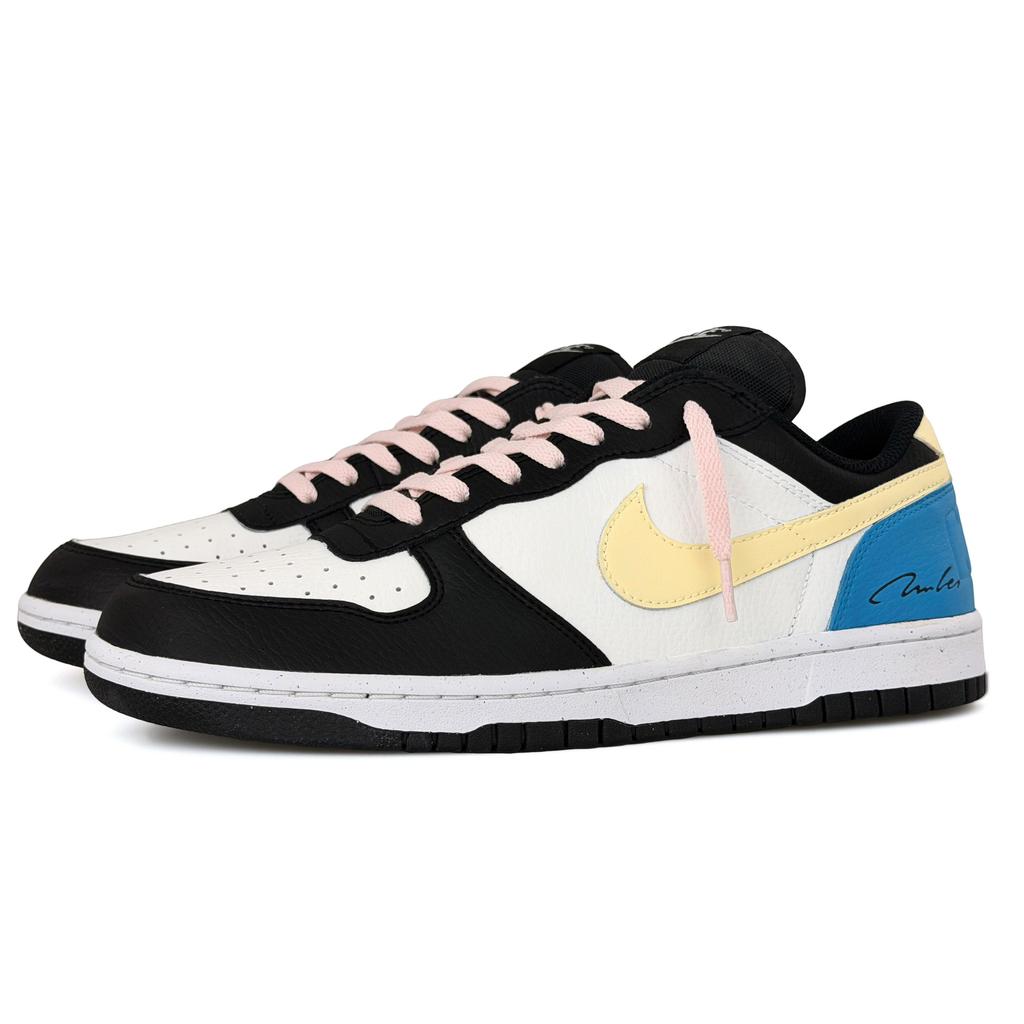 Nike Big Abrasion Resistant Low Top Skateboard Shoes Men's White Blue Black 355152-016(Team644-LK)