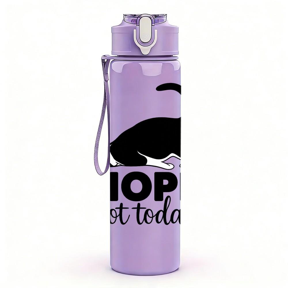 1PC Nope Not Today Black Cat Art 750ml Color Plastic Sports Water Bottle Leakproof Flip Straw Lid Suitable for Sports Office Home Use