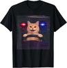 Funny Police Cat Driving Car Vintage Cat Meme T-Shirt
