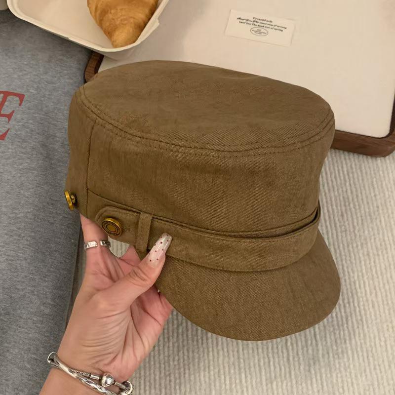 2025 Women's Vintage Distressed Flat Top Beret - Slimming Literary Duckbill Hat Trend