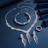 Women's Fashion Copper Claw Chain Hollow Tassel Necklace Earrings Bracelet Ring Jewelry Set Wedding Banquet Party Holiday Gift