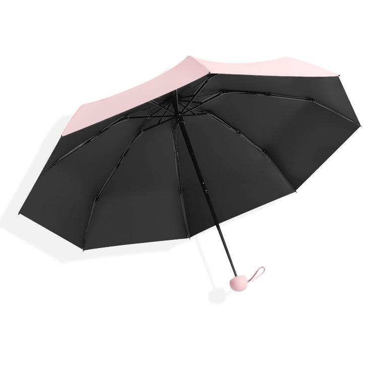 50% Off Macaron Capsule Umbrella: 6-Rib Sunshade & 8-Rib Folding Sunny/Rainy Day Umbrella with Black Glue Sun Protection.