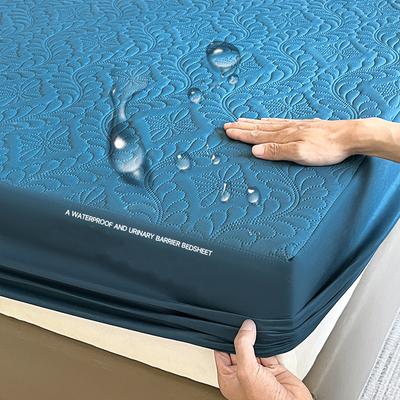 Waterproof Quilted Mattress Protector Breathable Anti-Mite Mattress Cover Non-Slip Anti-Bacterial Fitted Bed Sheet 140/150/160
