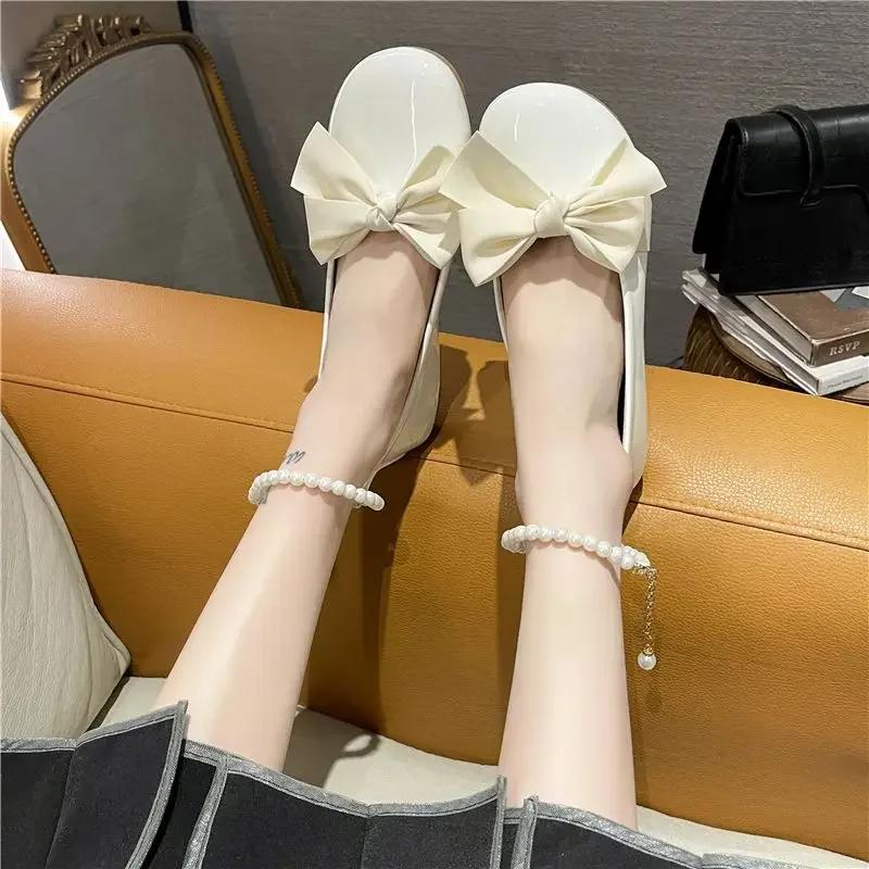 Fashion Mary Jane Gothic Woman Flats Low Heel Elegant Green Kawaii Quick Delivery Non Slip Beau Today Vacation On Dress Shoes for Women