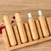 10ml Bamboo Roll On Bottles With Tassel Glass Insert Refillable For Essential Oil Perfume Engravable Travel Portable Empty Vials