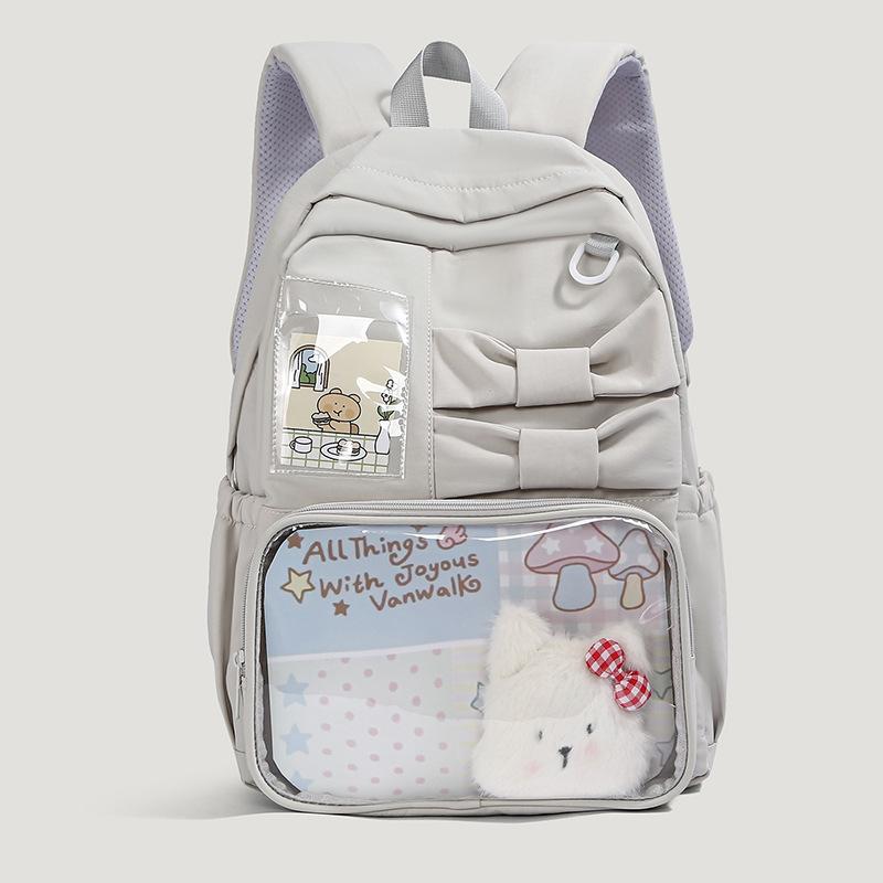 Schoolbagins Wind Large Capacity Junior High School Student School Bag Female Korean Edition Girl Transparent Backpack Personalized Versatile Campus