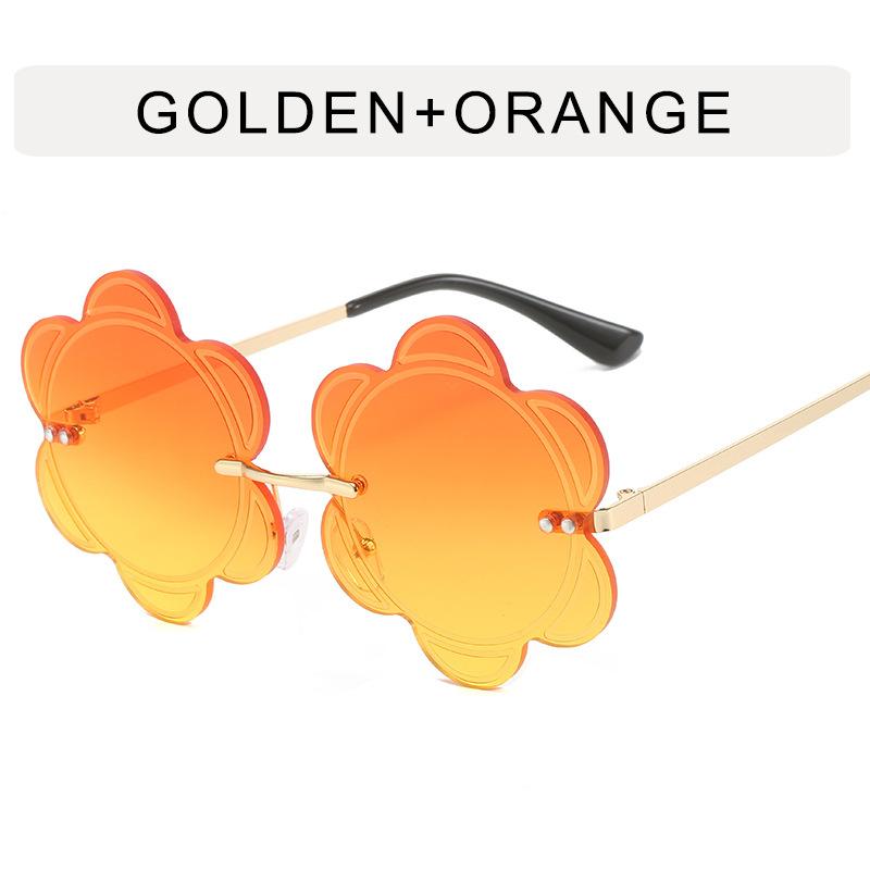 Flower Shape Sunglasses for Women New Fashion Rimless Metal Leg Designer Sunglasses Woman Korean Style Female Sunglass