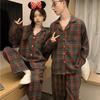 2024 Autumn Loose-Fit Couple Pajama Set - Long Sleeve Christmas Plaid Flannel Homewear