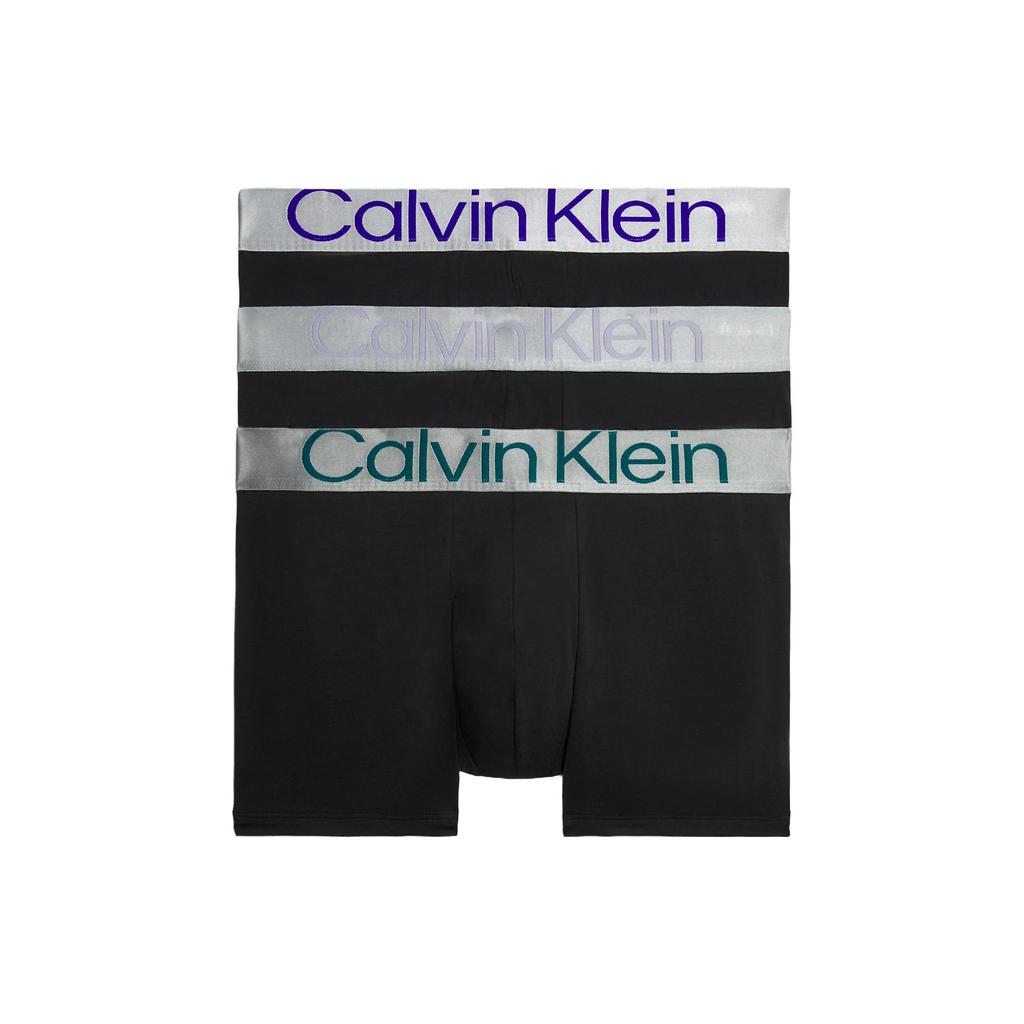 Calvin Klein Printed Letter Elastic Waist Boxer Briefs 3-Pack Men underwear Black 000NB3130A-GID