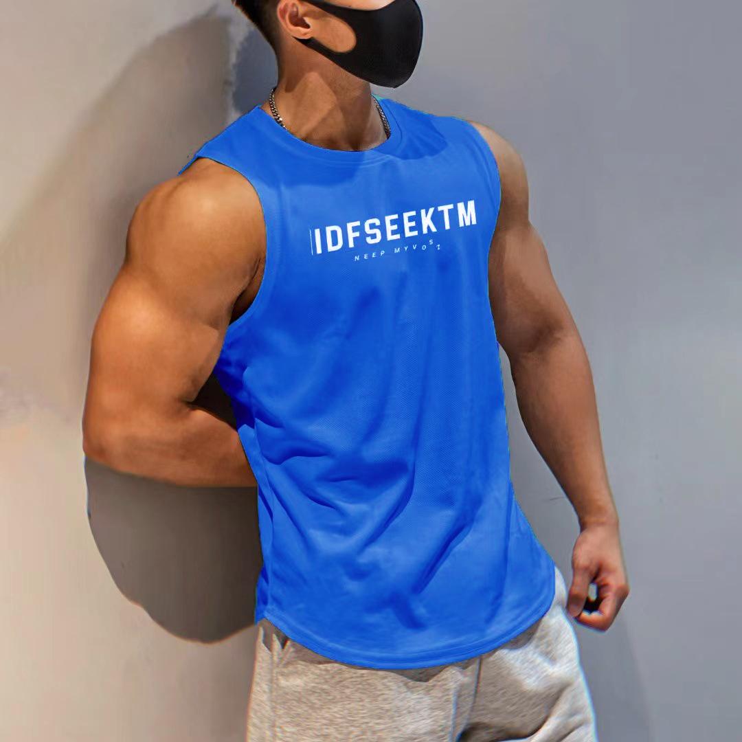 

Мужская мода спортивные майки повседневные безрукавки футболка мужской спортивный жилет 5XL синий