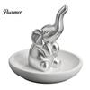 Cute Elephant Jewelry Holder Storage Tray, with Upturned Nose Design, Dustproof Tray Waterproof Compact Organizer for Rings Earrings Bracelets Case