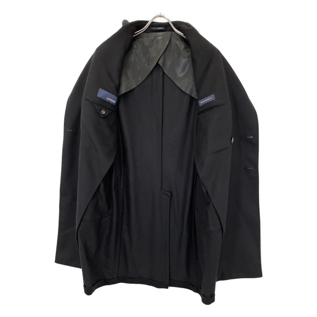 LARDINI Black Cashmere Double Chester Coat IP23659AE Coat 48 blackUsed