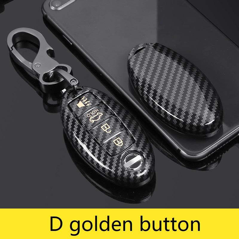 Interior Mouldings Glossy Carbon fiber ABS Car Key Case Fob Cover For infiniti FX35 FX37 FX50 G25 G35 G37 JX35 M35 M37 M45 Q70