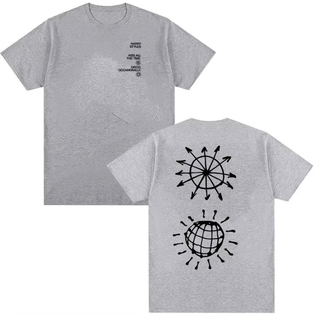 Unisex Women Fashion Oversized Cotton T-shirts Harry Styles Kiss All The Time Disco Occasionally Tour 2026 Print Streetwear Tshirt