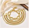 Minimalist Stackable Chain Bracelet for Women, 18K Gold Plated Stainless Steel, Waterproof Non Tarnish Dainty Jewelry Gift