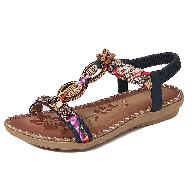 Plus Size Shoes for Women 36-43 Summer Fashion Rhinestone Beach Shoes Platform Wedges Sandalias Mujer Casual Women Sandals
