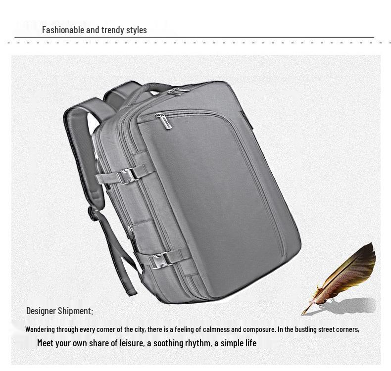 Multifunctional Travel Laptop Backpack, Expandable Vacuum Compressible Carry-On, Single Shoulder Bag for Men and Women