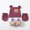 Elastic Baby Hat Gloves Socks Set Warm Infant Mittens Soft Newborn Hat  Unisex