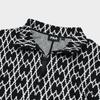 FILA Fleece Printed Polo Casual Loose Knit Jacket Women jackets Black F11W344505F-BK