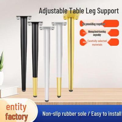 Wrought Iron Table and Desk Leg Supports for Dining, Coffee, and Vanity Furniture