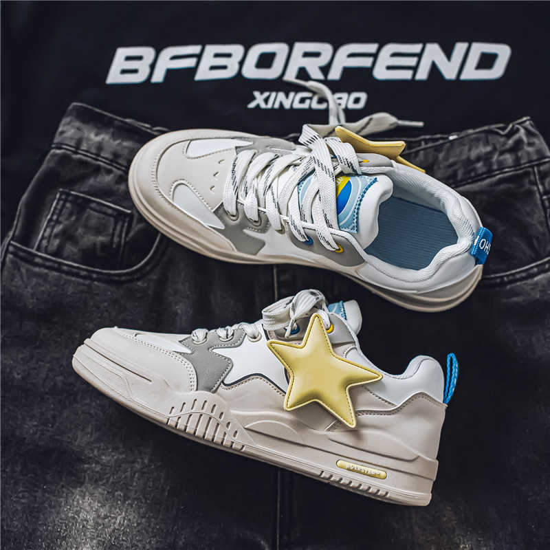 Lace-up High Sole Sports Footwear Basketball Shoes White Men's Sneakers For Sports Trend Specials Importers Choes Vintage