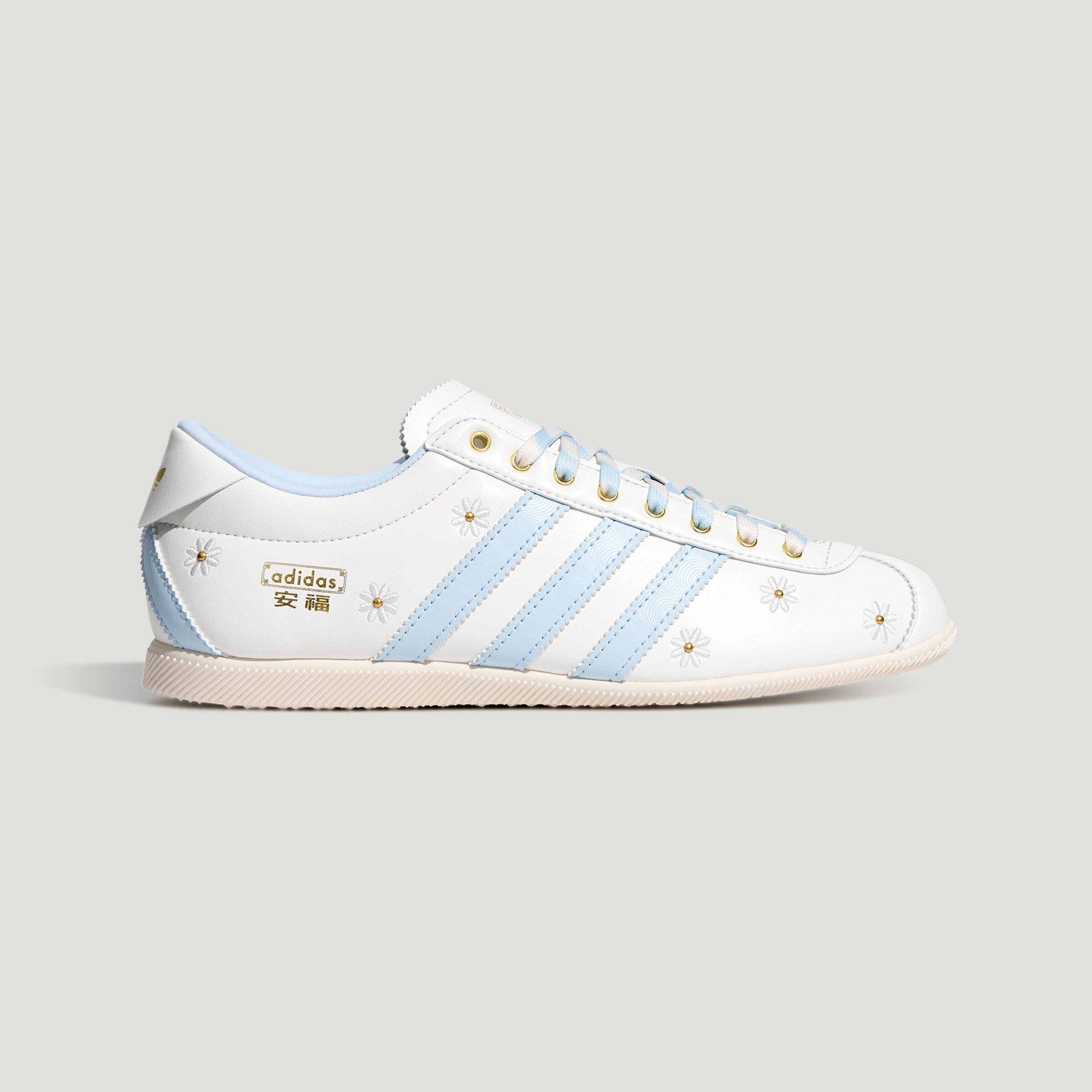 Adidas Originals ANFU German Army Trainers Women s Low Top White Blue 38.5
