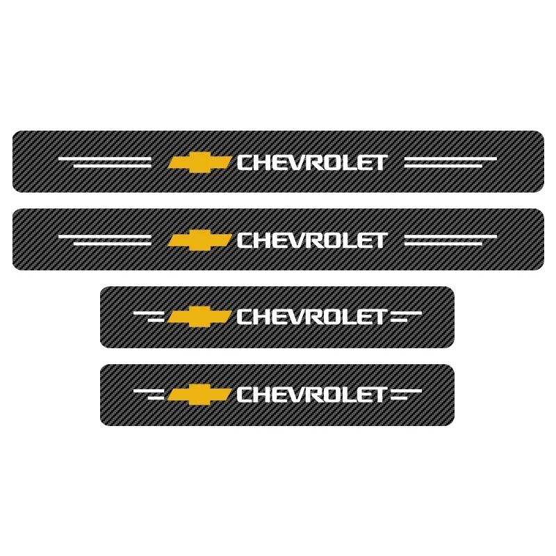 Carbon Fiber Car Sticker Auto Door Threshold Waterproof For Chevrolet Colorado Cruze Spark Captiva Malibu Trax Aveo Camaro