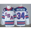 Mens Ice Hockey Jersey Custom Embroidered USA Team 7 19 21 86 Blue White Sportswear Sleeveless Performance Top
