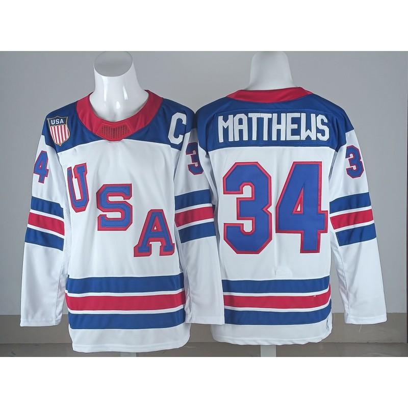 Mens Ice Hockey Jersey Custom Embroidered USA Team 7 19 21 86 Blue White Sportswear Sleeveless Performance Top