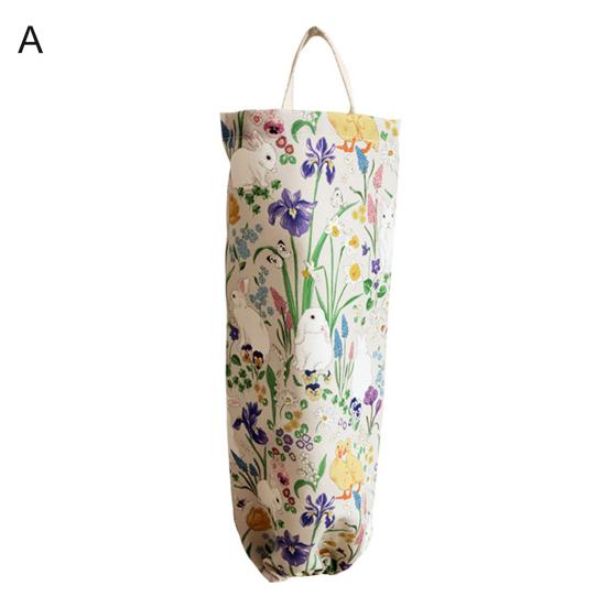 Plastic Bag Holder Printing High Capacity Multi-use Waterproof Elastic Mouth Closure Storage Washable Wall Mounted Grocery Bag Holder for Home