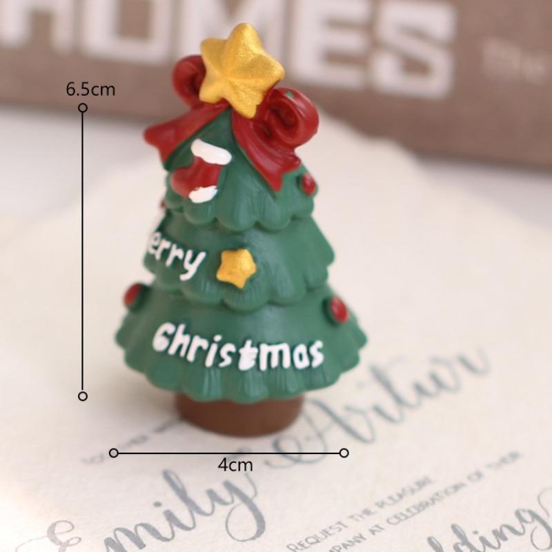 Christmas Resin Ornament Mini Santa Claus Resin Ornament Decorative Gifts Resin Crafts Tabletop Ornament